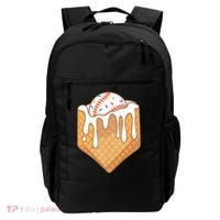 Baseball Home Plate Ice Cream Drip Fun Sports Lover Backpack thumb 0