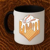 Baseball Home Plate Ice Cream Drip Fun Sports Lover Coffee Mug thumb 2