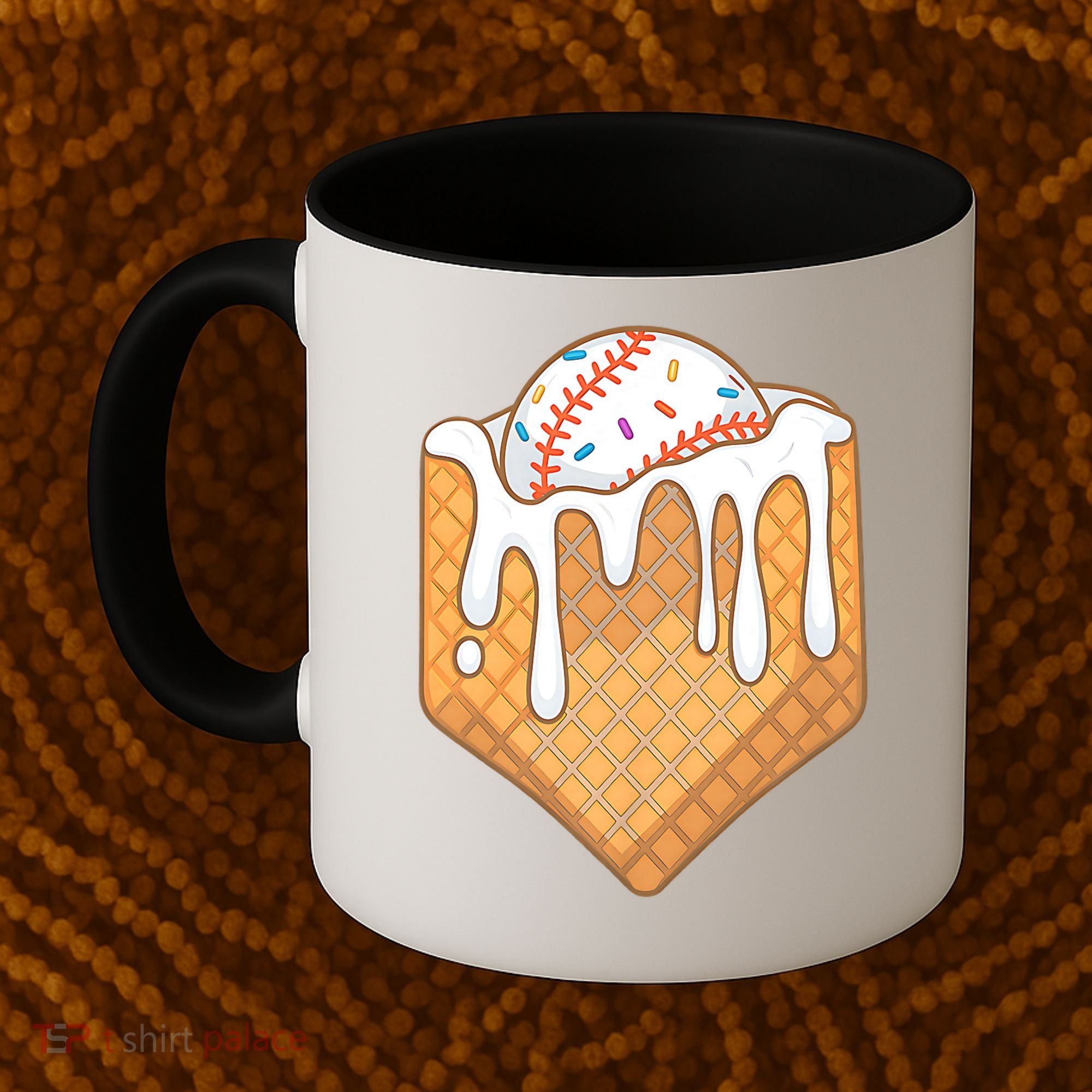 Baseball Home Plate Ice Cream Drip Fun Sports Lover Coffee Mug