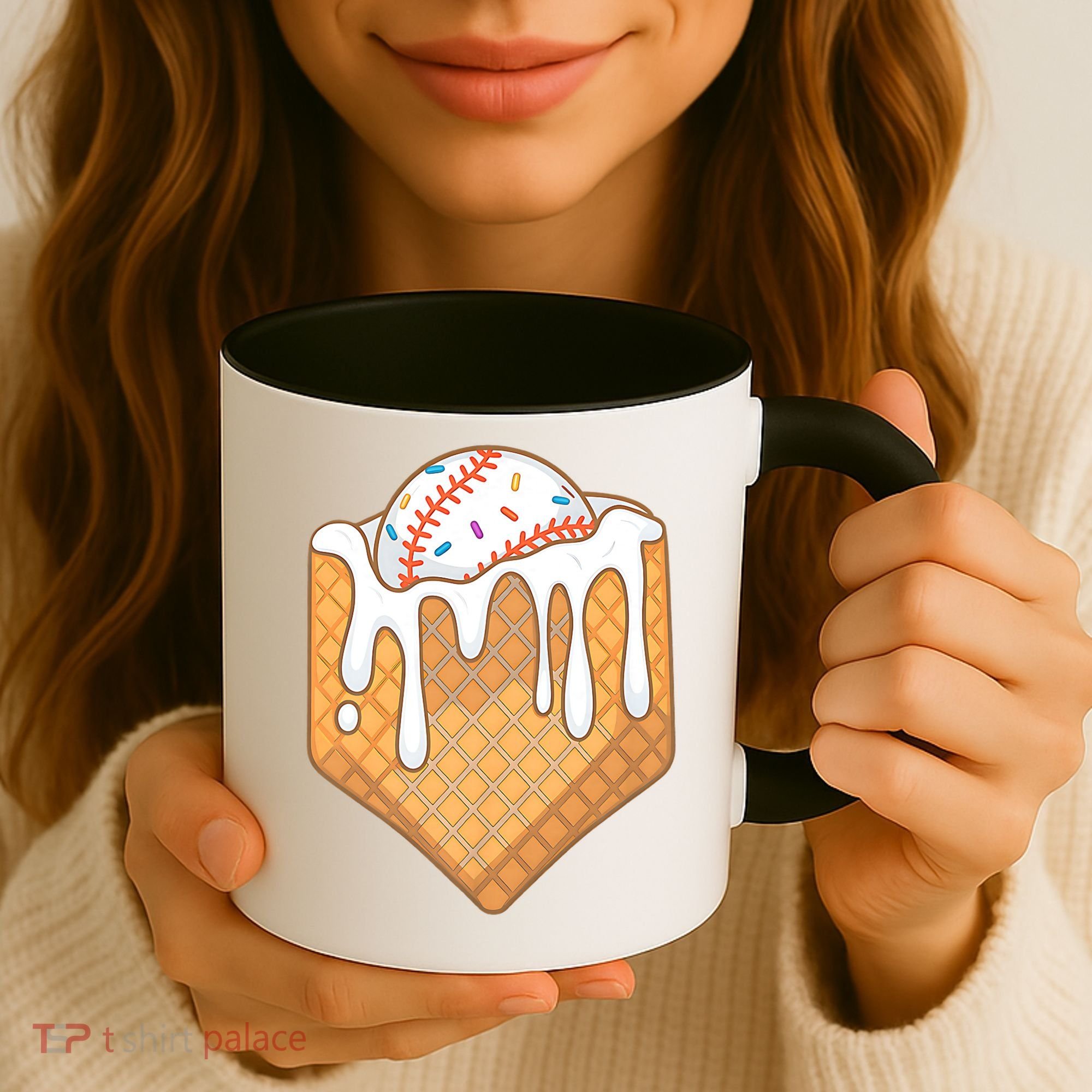 Baseball Home Plate Ice Cream Drip Fun Sports Lover Coffee Mug