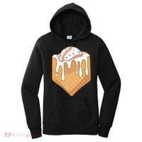 Baseball Home Plate Ice Cream Drip Fun Sports Lover Women's Hoodie thumb 0