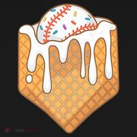 Baseball Home Plate Ice Cream Drip Fun Sports Lover Women's Hoodie thumb 2