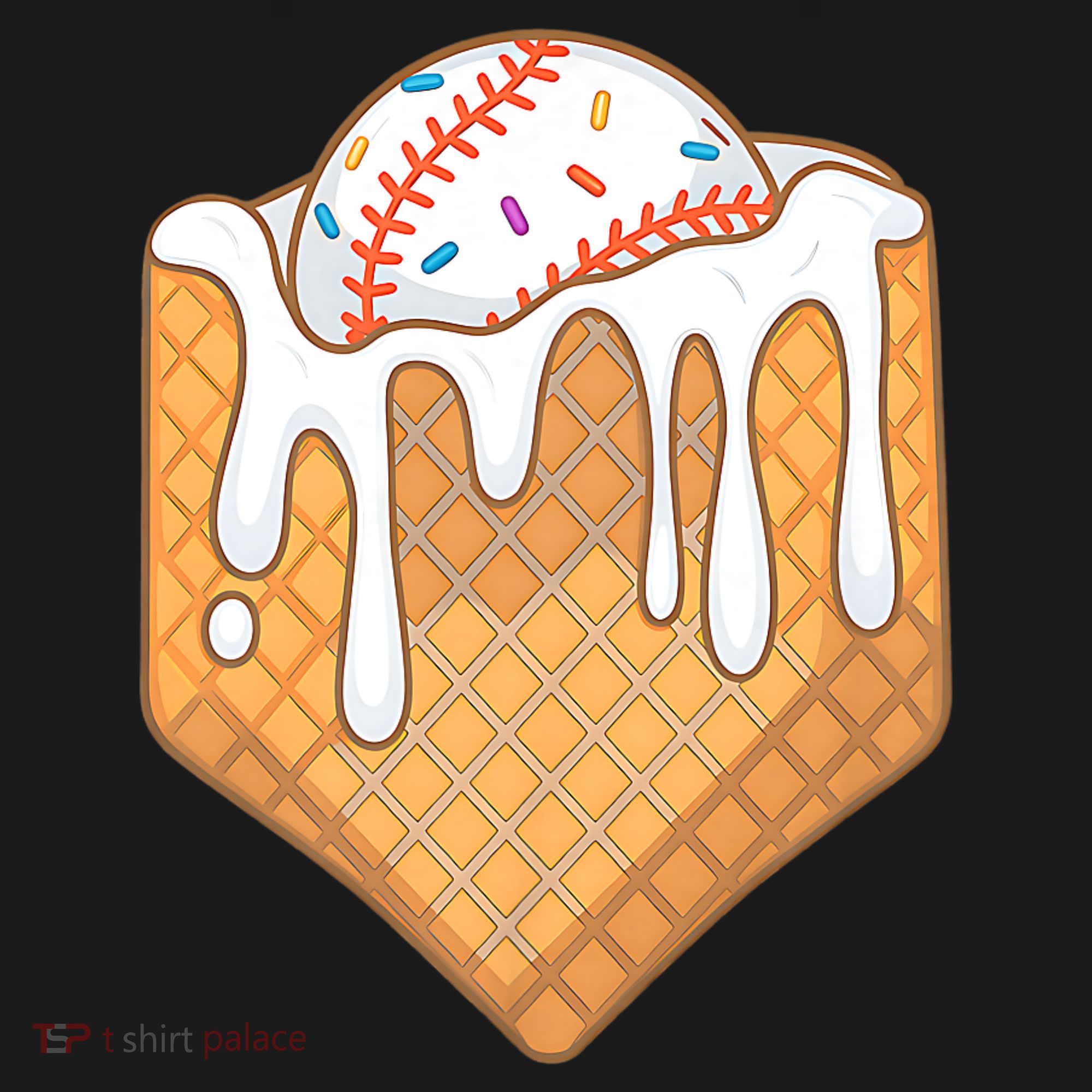 Baseball Home Plate Ice Cream Drip Fun Sports Lover Women's Hoodie