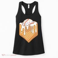 Baseball Home Plate Ice Cream Drip Fun Sports Lover Women's Tank Top thumb 0