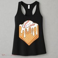 Baseball Home Plate Ice Cream Drip Fun Sports Lover Women's Tank Top thumb 3