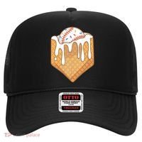 Baseball Home Plate Ice Cream Drip Fun Sports Lover Hat thumb 0