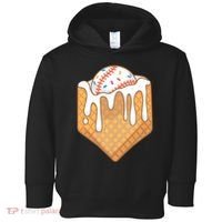 Baseball Home Plate Ice Cream Drip Fun Sports Lover Toddler Hoodie thumb 0