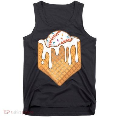 Baseball Home Plate Ice Cream Drip Fun Sports Lover Tank Top
