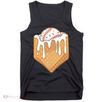 Baseball Home Plate Ice Cream Drip Fun Sports Lover Tank Top thumb 0