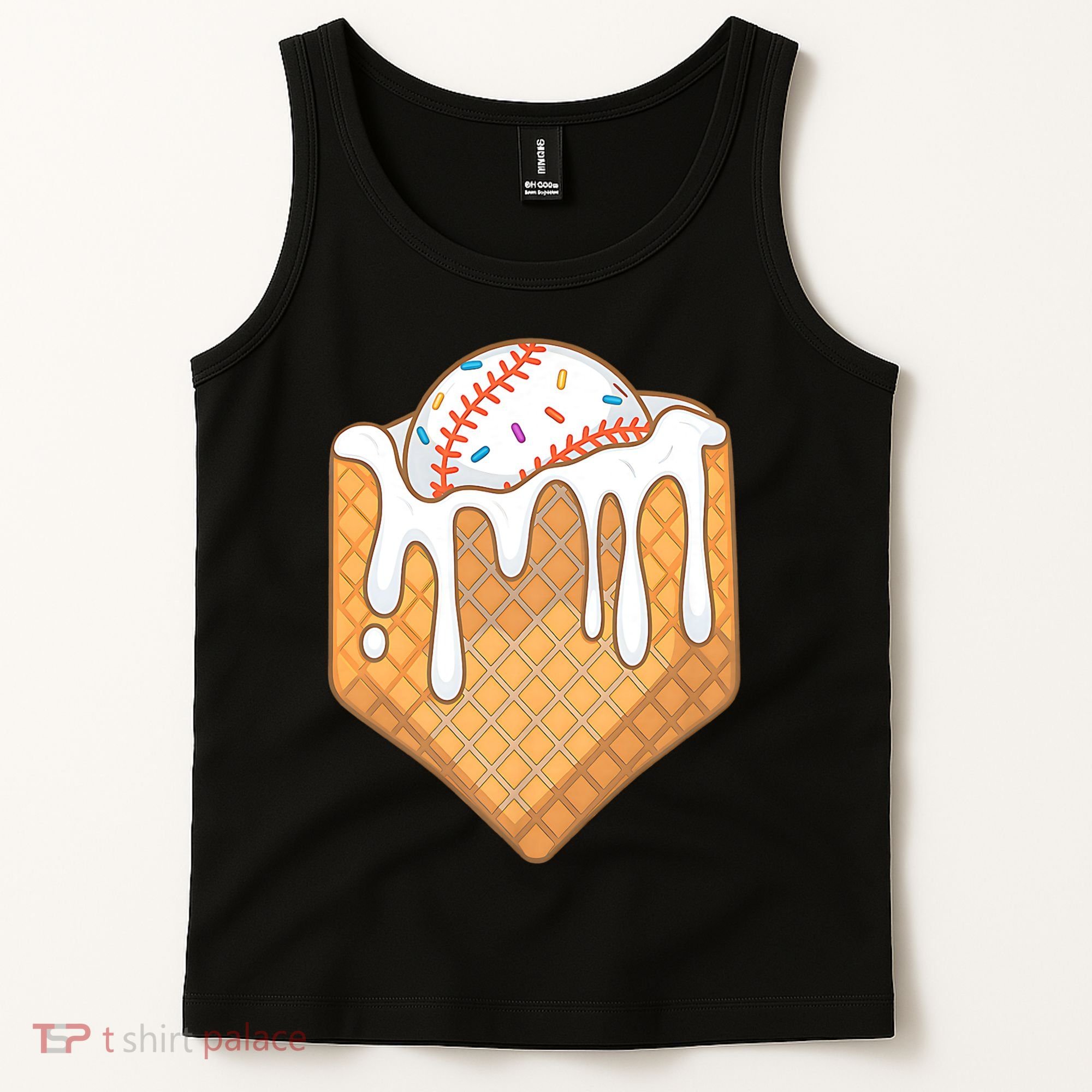Baseball Home Plate Ice Cream Drip Fun Sports Lover Tank Top