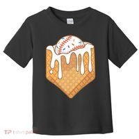 Baseball Home Plate Ice Cream Drip Fun Sports Lover Toddler T-Shirt thumb 0