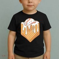 Baseball Home Plate Ice Cream Drip Fun Sports Lover Toddler T-Shirt thumb 2