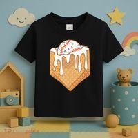 Baseball Home Plate Ice Cream Drip Fun Sports Lover Toddler T-Shirt thumb 3