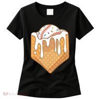 Baseball Home Plate Ice Cream Drip Fun Sports Lover Women's T-Shirt thumb 0