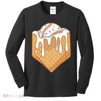 Baseball Home Plate Ice Cream Drip Fun Sports Lover Kids Long Sleeve Shirt thumb 0