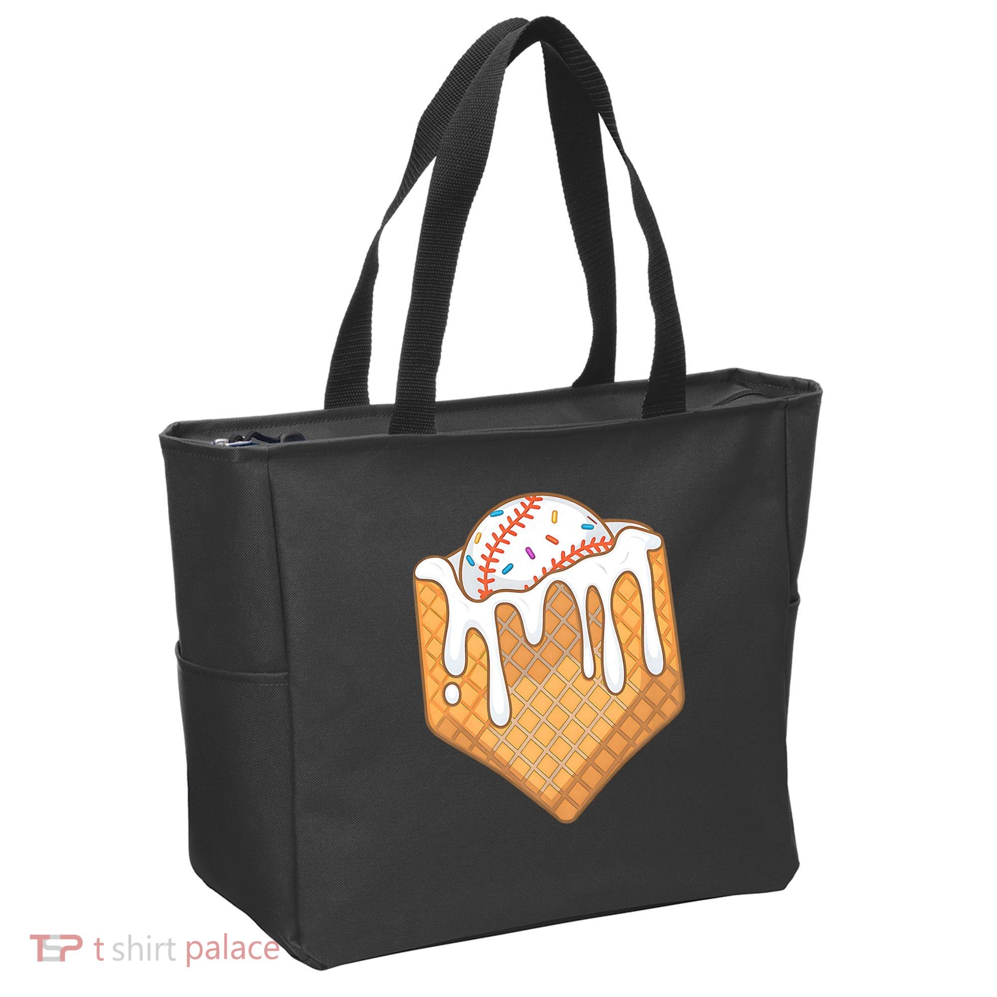 Baseball Home Plate Ice Cream Drip Fun Sports Lover Tote Bag