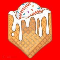 Baseball Home Plate Ice Cream Drip Fun Sports Lover Santa Hat thumb 1