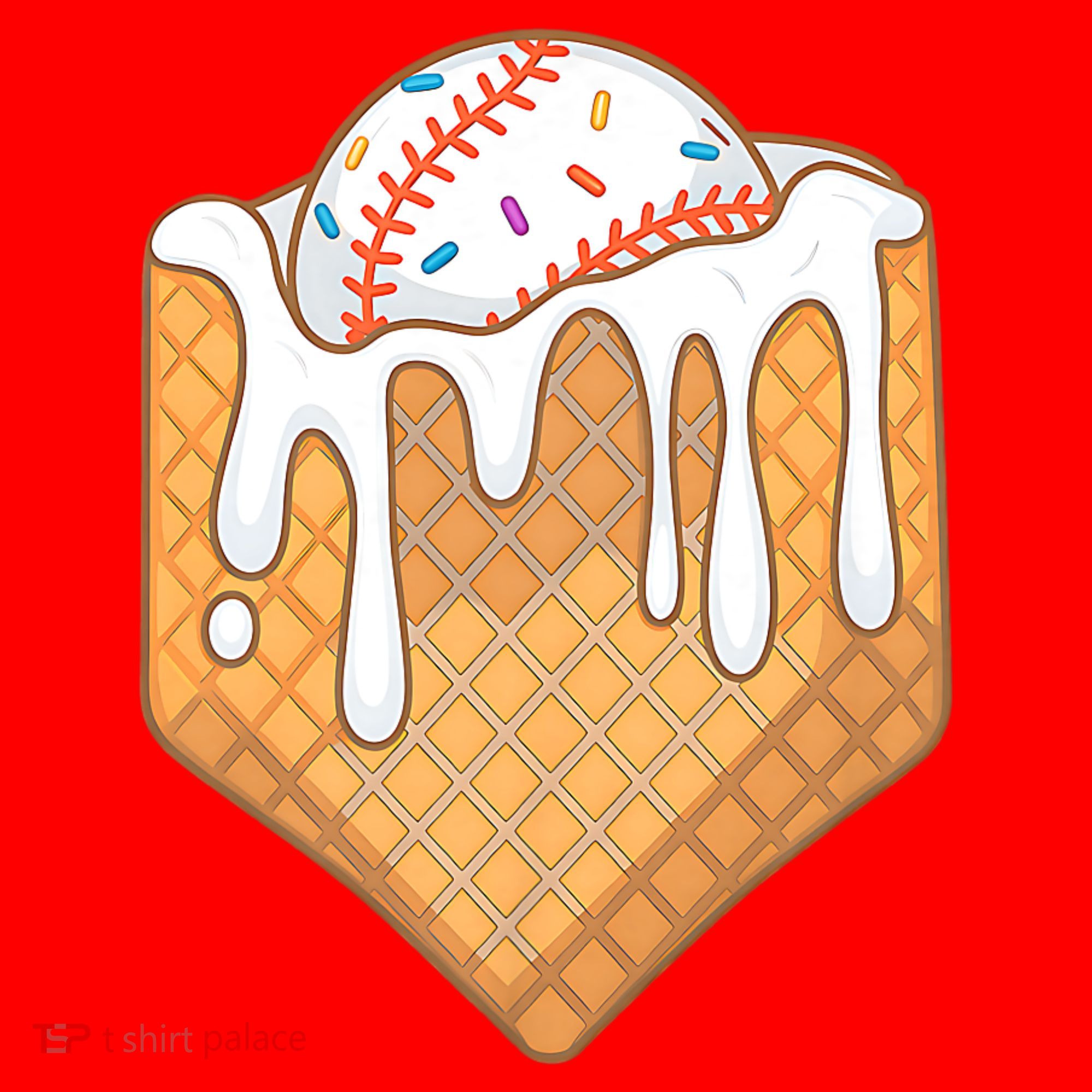 Baseball Home Plate Ice Cream Drip Fun Sports Lover Santa Hat