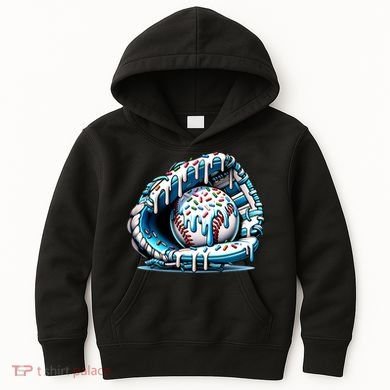 Baseball Home Plate Drip Boys Baseball Bat, Baseball Drip Kids Hoodie