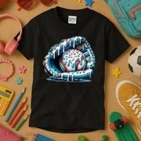 Baseball Home Plate Drip Boys Baseball Bat, Baseball Drip Kids T-Shirt thumb 3