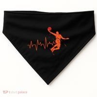 Basketball Heartbeat Retro USA-Made Doggie Bandana thumb 0
