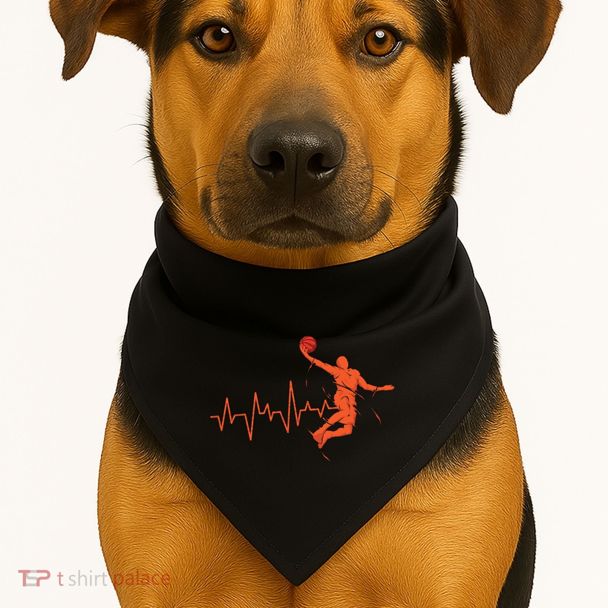 Basketball Heartbeat Retro USA-Made Doggie Bandana