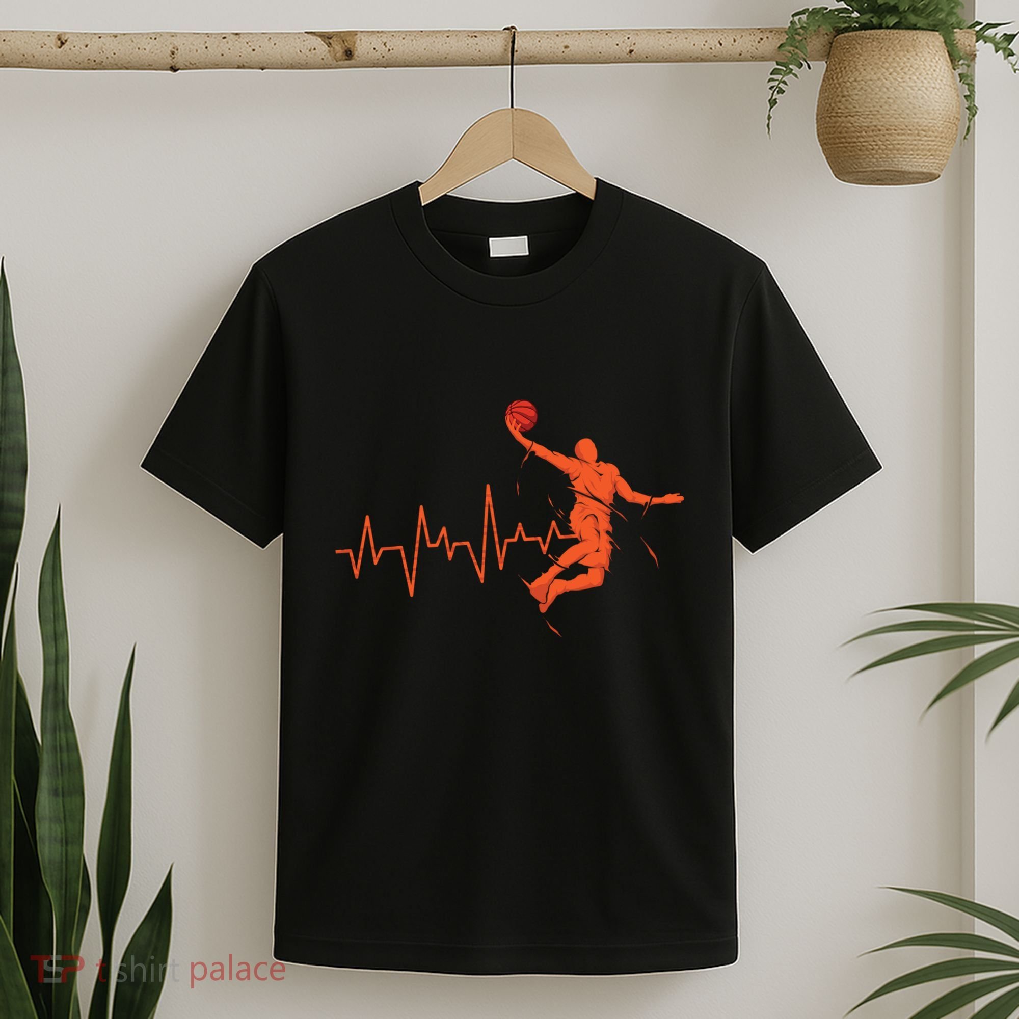 Basketball Heartbeat Retro T-Shirt