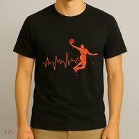 Basketball Heartbeat Retro T-Shirt thumb 3