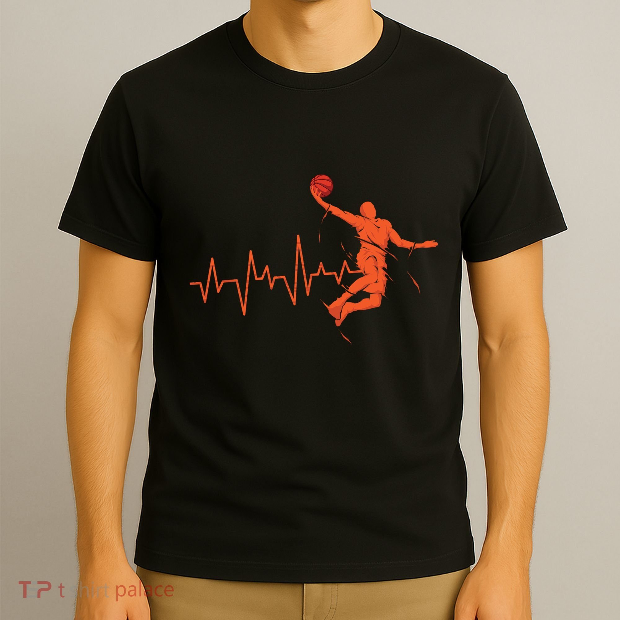 Basketball Heartbeat Retro T-Shirt