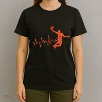 Basketball Heartbeat Retro T-Shirt thumb 4