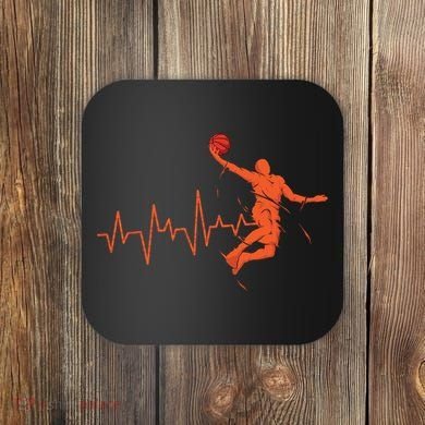 Basketball Heartbeat Retro Coaster