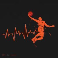 Basketball Heartbeat Retro Ornament thumb 1
