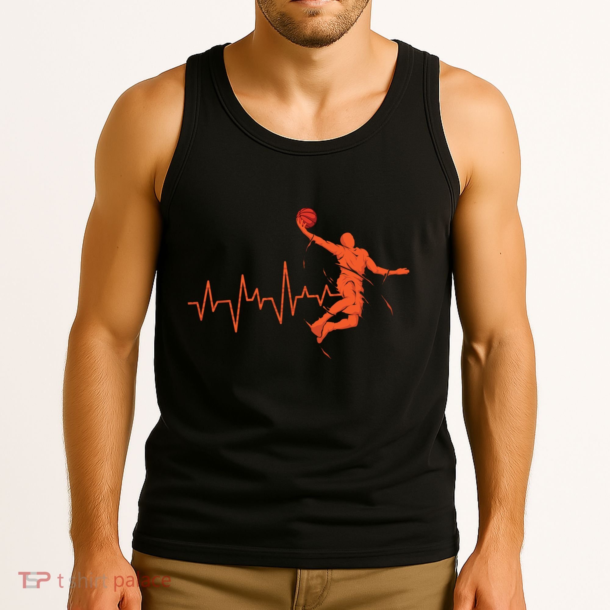 Basketball Heartbeat Retro Tank Top