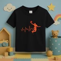 Basketball Heartbeat Retro Toddler T-Shirt thumb 3