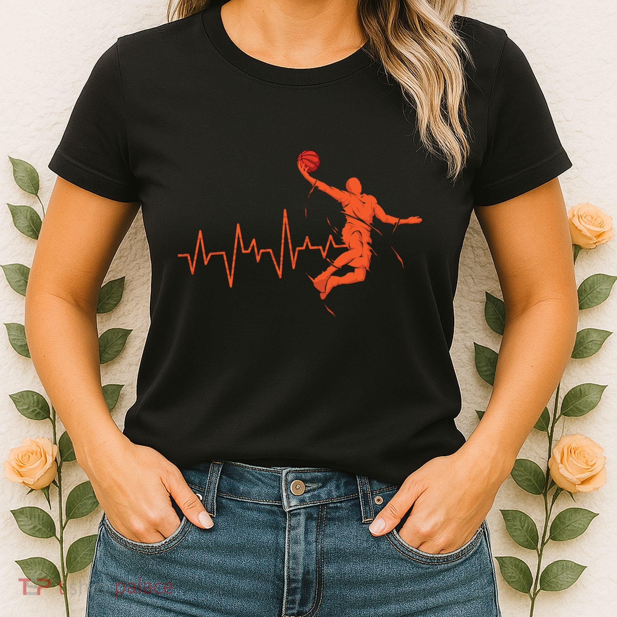 Basketball Heartbeat Retro Women's T-Shirt