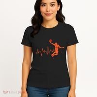 Basketball Heartbeat Retro Women's T-Shirt thumb 4