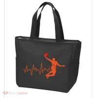 Basketball Heartbeat Retro Tote Bag thumb 3