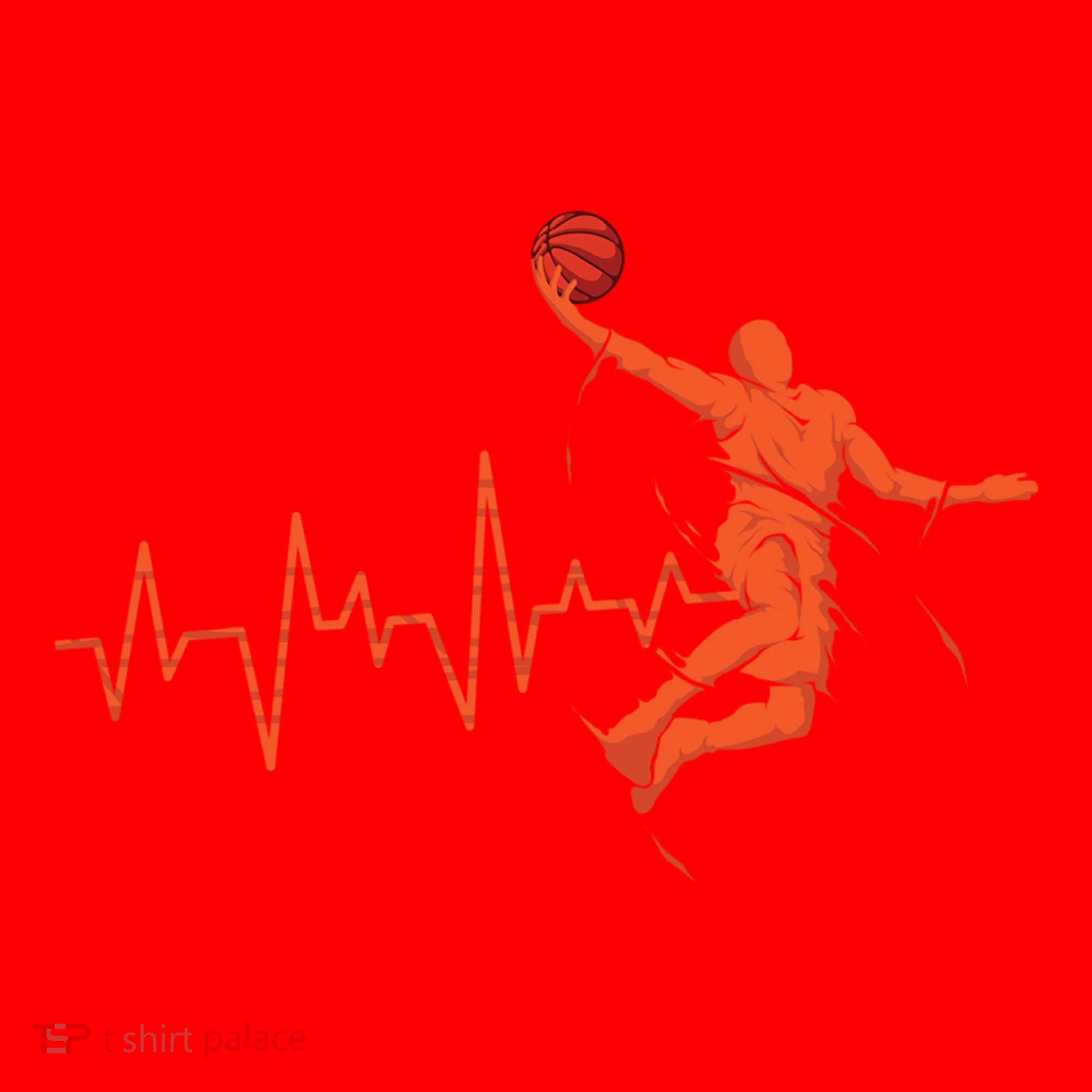 Basketball Heartbeat Retro Santa Hat