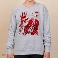 Bloody Handprint Red Hands Blood Splatter Zombie Outbreak Women's Sweatshirt thumb 0