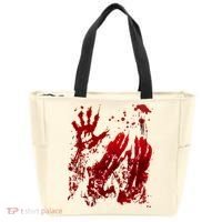 Bloody Handprint Red Hands Blood Splatter Zombie Outbreak Tote Bag thumb 0