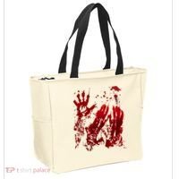 Bloody Handprint Red Hands Blood Splatter Zombie Outbreak Tote Bag thumb 2