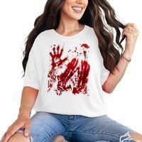 Bloody Handprint Red Hands Blood Splatter Zombie Outbreak Comfort Colors T-Shirt thumb 0