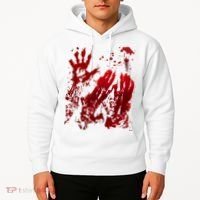 Bloody Handprint Red Hands Blood Splatter Zombie Outbreak Hoodie thumb 2
