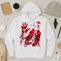 Bloody Handprint Red Hands Blood Splatter Zombie Outbreak Hoodie thumb 3