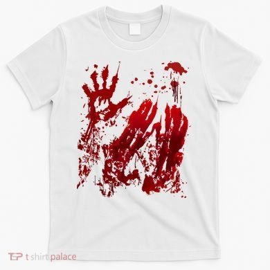 Bloody Handprint Red Hands Blood Splatter Zombie Outbreak T-Shirt