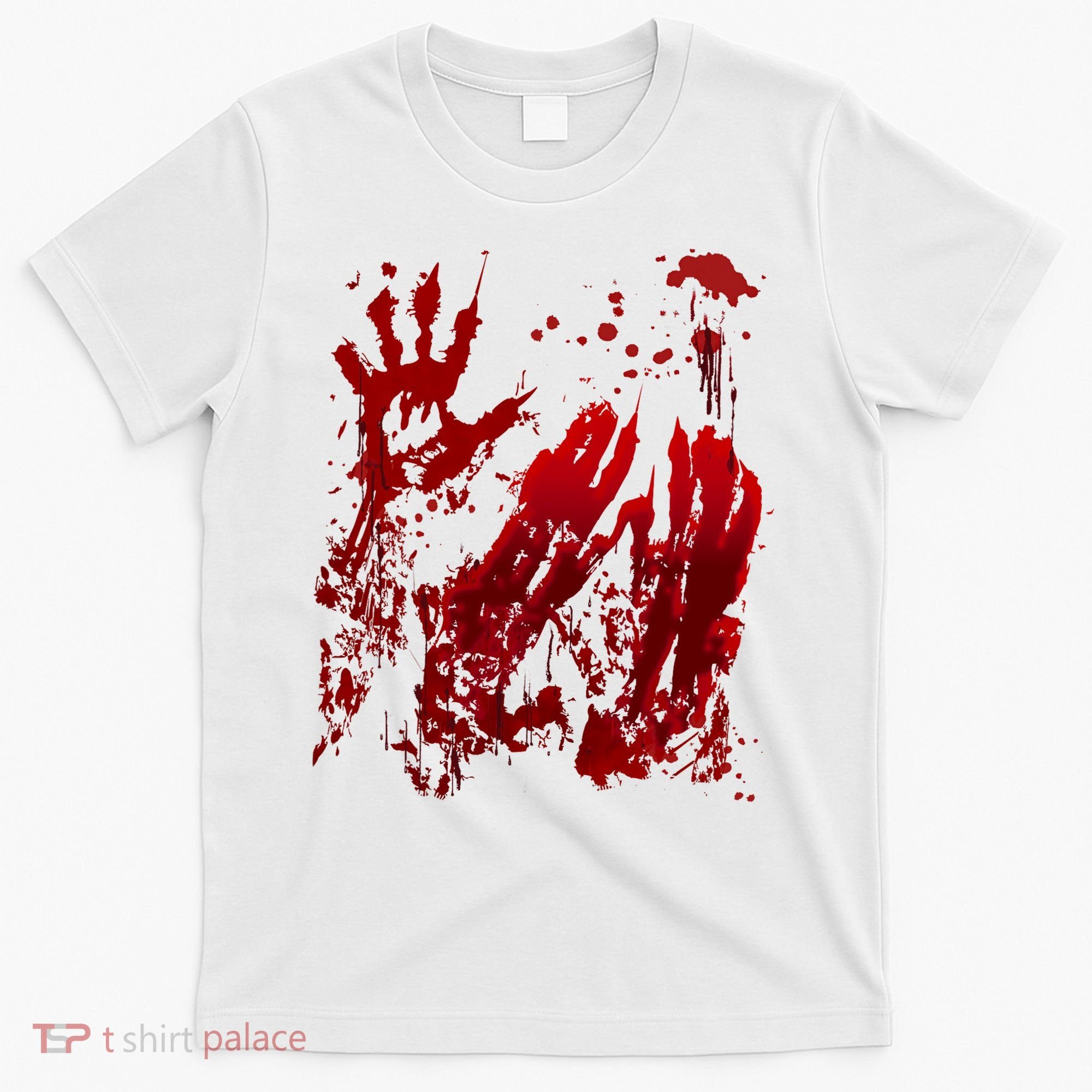 Bloody Handprint Red Hands Blood Splatter Zombie Outbreak T-Shirt