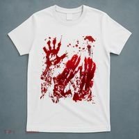Bloody Handprint Red Hands Blood Splatter Zombie Outbreak T-Shirt thumb 5