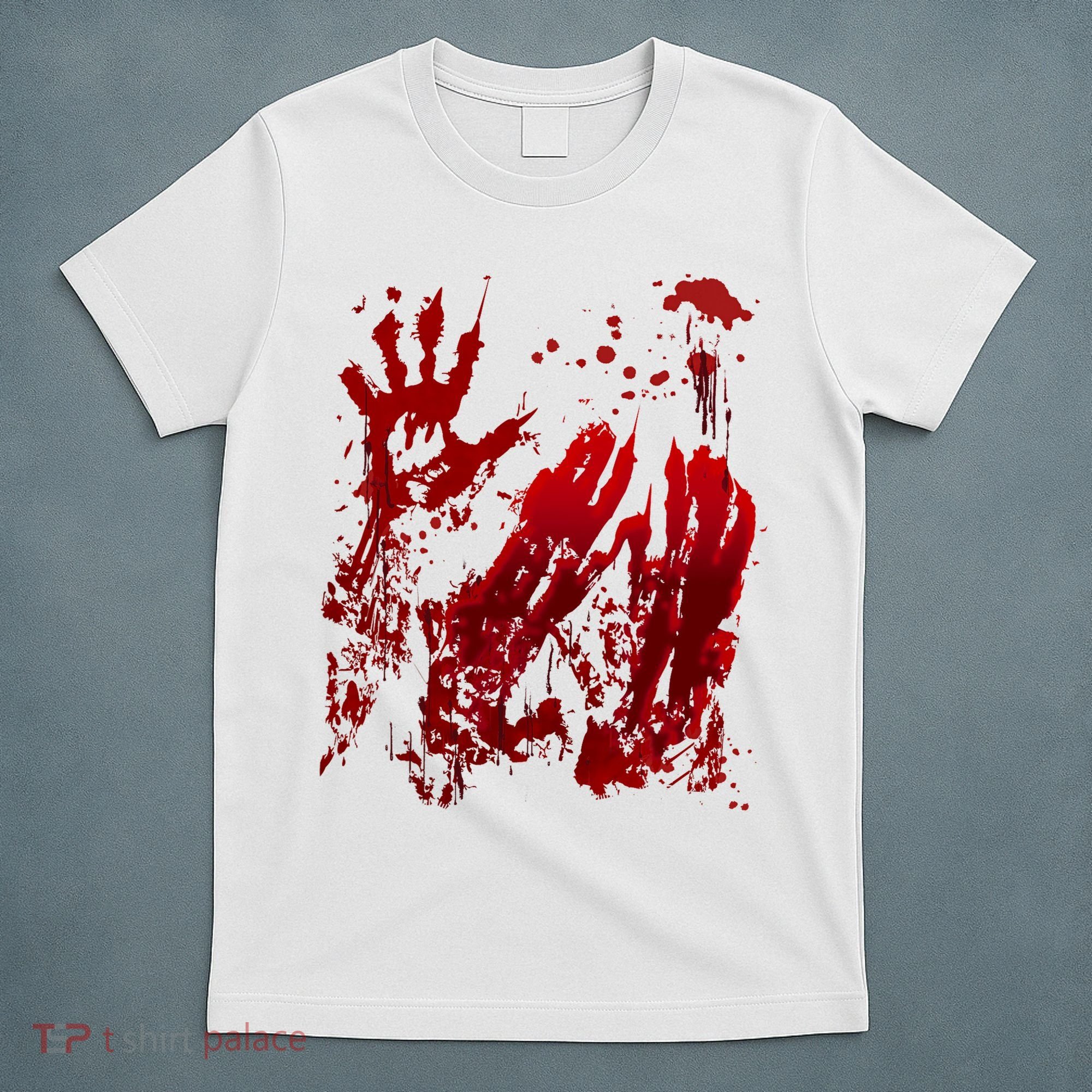 Bloody Handprint Red Hands Blood Splatter Zombie Outbreak T-Shirt