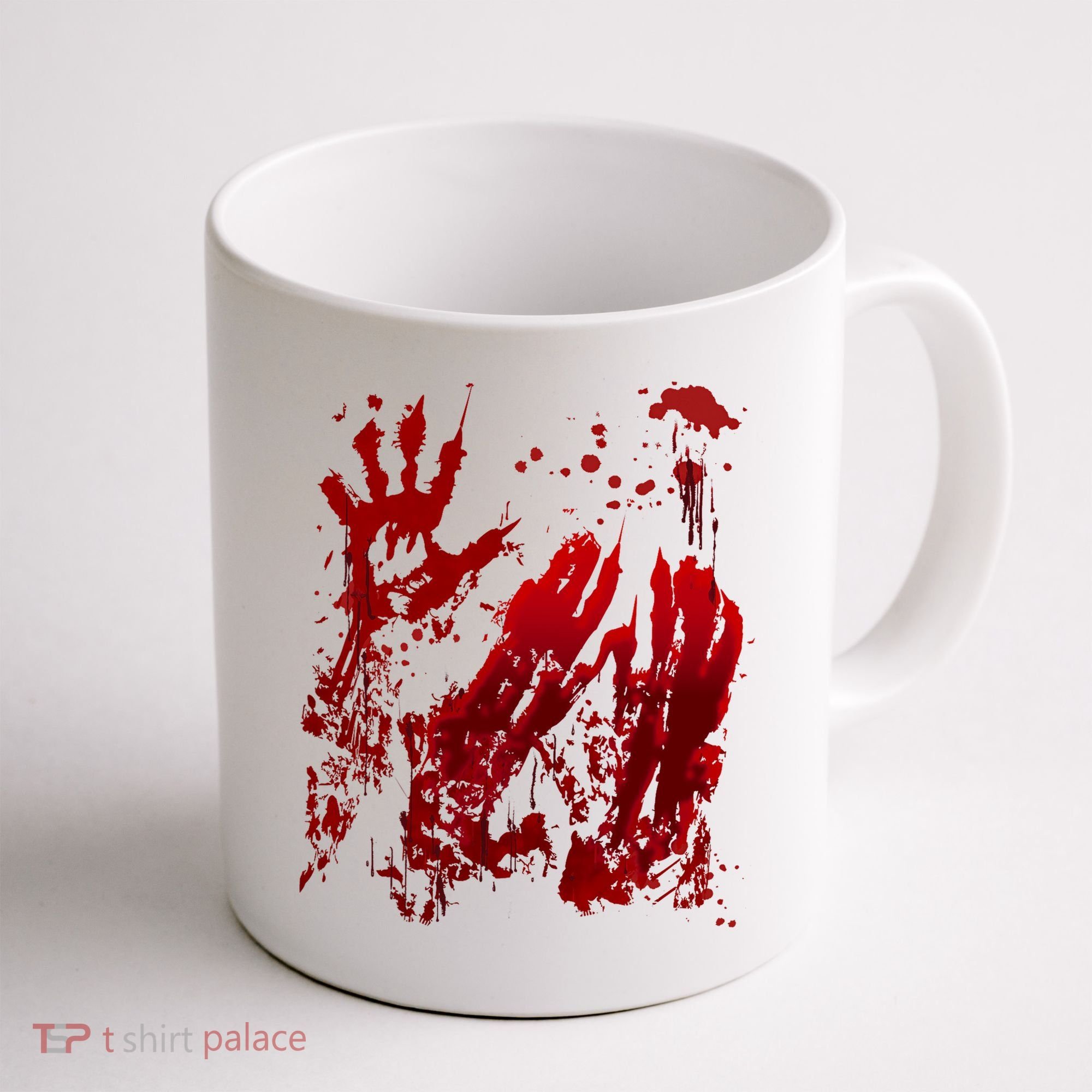 Bloody Handprint Red Hands Blood Splatter Zombie Outbreak Coffee Mug
