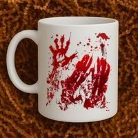 Bloody Handprint Red Hands Blood Splatter Zombie Outbreak Coffee Mug thumb 2